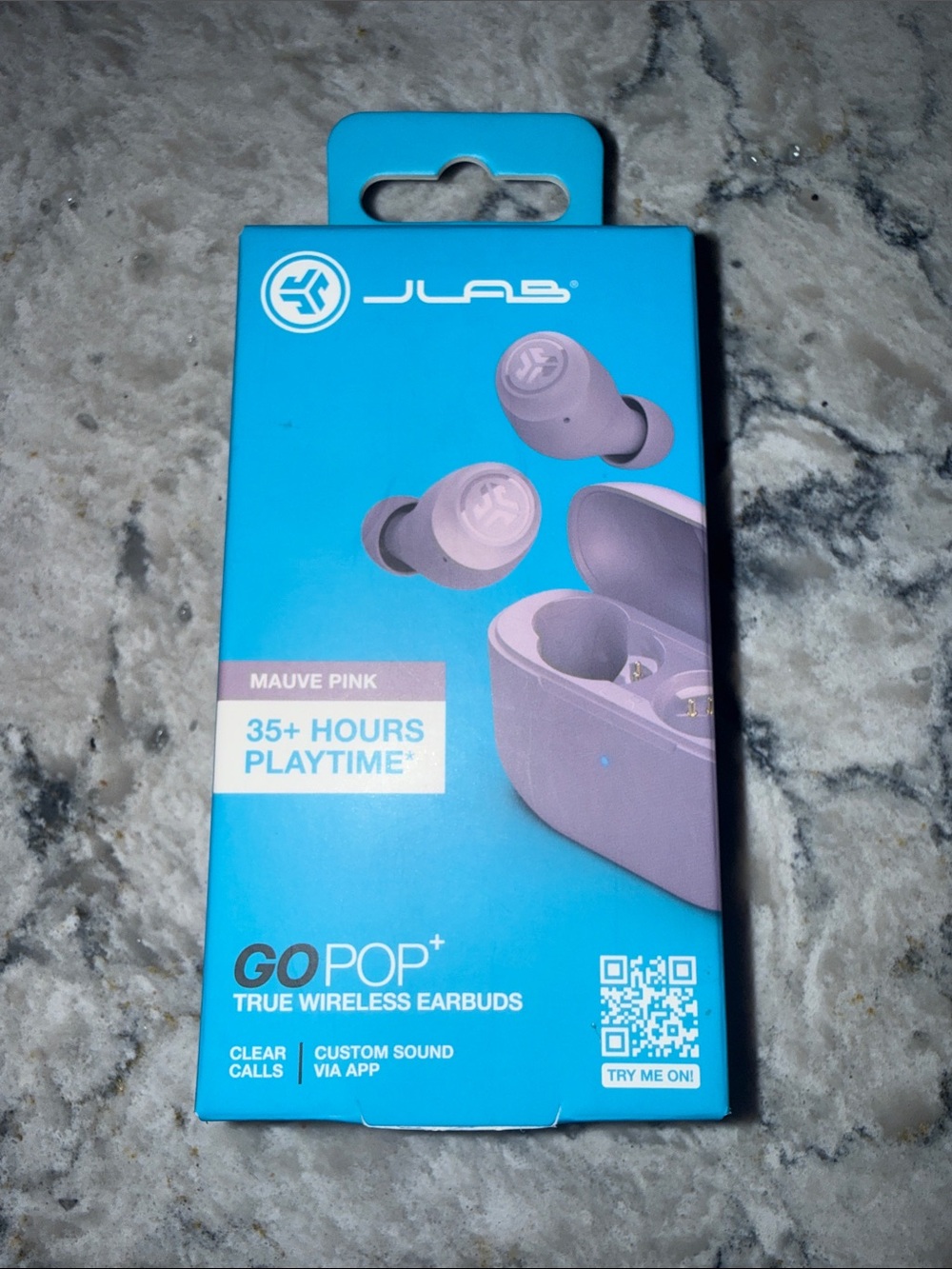 JLab GO POP+ True Wireless Earbuds - Mauve Pink